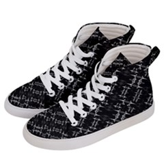 Black And White Ethnic Geometric Pattern Women s Hi-top Skate Sneakers by dflcprintsclothing