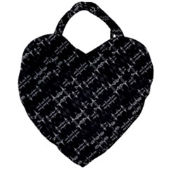 Black And White Ethnic Geometric Pattern Giant Heart Shaped Tote by dflcprintsclothing