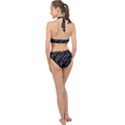 Black And White Ethnic Geometric Pattern Halter Side Cut Swimsuit View2