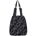 Black And White Ethnic Geometric Pattern Center Zip Backpack View1