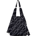 Black And White Ethnic Geometric Pattern Center Zip Backpack View2