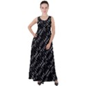 Black And White Ethnic Geometric Pattern Empire Waist Velour Maxi Dress View1