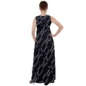 Black And White Ethnic Geometric Pattern Empire Waist Velour Maxi Dress View2