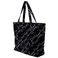 Black And White Ethnic Geometric Pattern Zip Up Canvas Bag by dflcprintsclothing