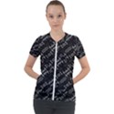 Black And White Ethnic Geometric Pattern Short Sleeve Zip Up Jacket View1