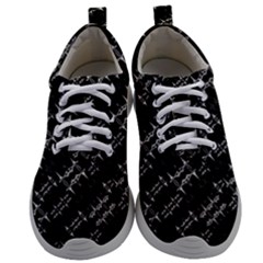 Black And White Ethnic Geometric Pattern Mens Athletic Shoes