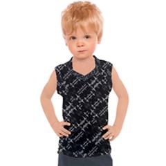 Black And White Ethnic Geometric Pattern Kids  Sport Tank Top