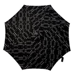 Black And White Ethnic Geometric Pattern Hook Handle Umbrellas (large)