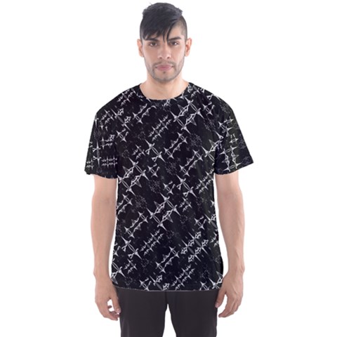 Black And White Ethnic Geometric Pattern Men s Sports Mesh Tee by dflcprintsclothing