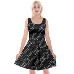 Black And White Ethnic Geometric Pattern Reversible Velvet Sleeveless Dress by dflcprintsclothing