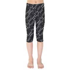 Black And White Ethnic Geometric Pattern Kids  Capri Leggings  by dflcprintsclothing