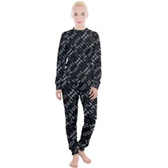 Black And White Ethnic Geometric Pattern Women s Lounge Set by dflcprintsclothing