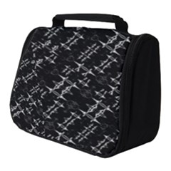 Black And White Ethnic Geometric Pattern Full Print Travel Pouch (small)