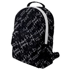 Black And White Ethnic Geometric Pattern Flap Pocket Backpack (small) by dflcprintsclothing