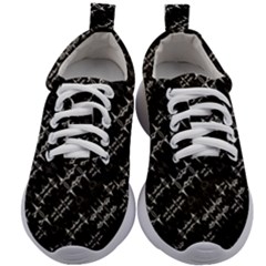 Black And White Ethnic Geometric Pattern Kids Athletic Shoes