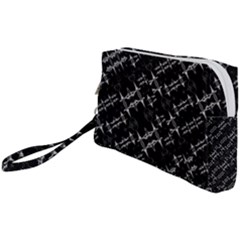 Black And White Ethnic Geometric Pattern Wristlet Pouch Bag (small)