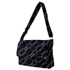 Black And White Ethnic Geometric Pattern Full Print Messenger Bag (m)