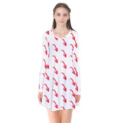 Create Your Own Custom Online Full Print Blank Template Long Sleeve V-neck Flare Dress by startdesign