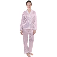 Create Your Own Custom Online Full Print Blank Template Pink Bachelorette With Subtle Damask Floral Satin Long Sleeve Pyjamas Set by startdesign