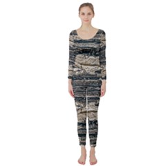 Surface Texture Print Long Sleeve Catsuit by dflcprintsclothing