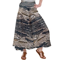 Surface Texture Print Satin Palazzo Pants