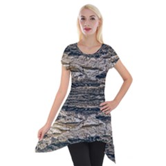 Surface Texture Print Short Sleeve Side Drop Tunic by dflcprintsclothing