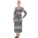 Surface Texture Print Velvet Maxi Wrap Dress View1