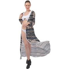 Surface Texture Print Maxi Chiffon Beach Wrap by dflcprintsclothing