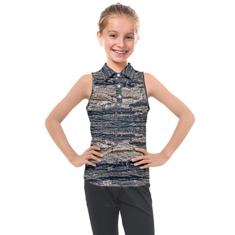 Surface Texture Print Kids  Sleeveless Polo Tee by dflcprintsclothing