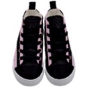 Black and Light Pastel Pink Large Stripes Goth Mime french style Kids  Mid-Top Canvas Sneakers View1