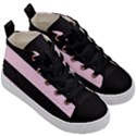 Black and Light Pastel Pink Large Stripes Goth Mime french style Kids  Mid-Top Canvas Sneakers View3