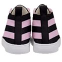 Black and Light Pastel Pink Large Stripes Goth Mime french style Kids  Mid-Top Canvas Sneakers View4