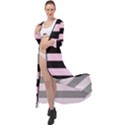 Black and Light Pastel Pink Large Stripes Goth Mime french style Maxi Chiffon Beach Wrap View1