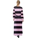 Black and Light Pastel Pink Large Stripes Goth Mime french style Maxi Chiffon Beach Wrap View2