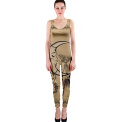 Deer On A Mooon One Piece Catsuit by FantasyWorld7