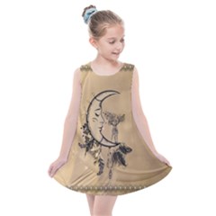 Deer On A Mooon Kids  Summer Dress by FantasyWorld7