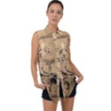 Deer On A Mooon Sleeveless Chiffon Button Shirt View1