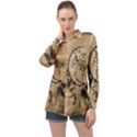 Deer On A Mooon Long Sleeve Satin Shirt View1