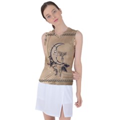 Deer On A Mooon Women s Sleeveless Sports Top