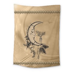 Deer On A Mooon Medium Tapestry by FantasyWorld7