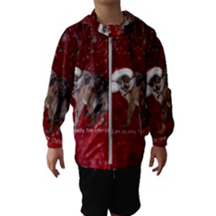 I m Ready For Christmas, Funny Wolf Kids  Hooded Windbreaker by FantasyWorld7