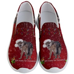 I m Ready For Christmas, Funny Wolf Men s Lightweight Slip Ons by FantasyWorld7