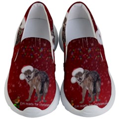 I m Ready For Christmas, Funny Wolf Kids Lightweight Slip Ons by FantasyWorld7