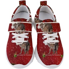 I m Ready For Christmas, Funny Wolf Kids  Velcro Strap Shoes by FantasyWorld7