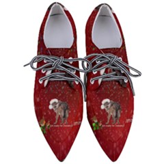 I m Ready For Christmas, Funny Wolf Women s Pointed Oxford Shoes by FantasyWorld7