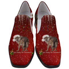 I m Ready For Christmas, Funny Wolf Women Slip On Heel Loafers by FantasyWorld7