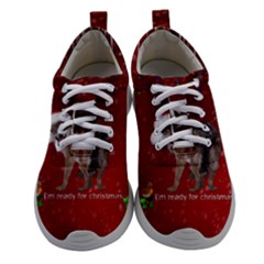 I m Ready For Christmas, Funny Wolf Women Athletic Shoes by FantasyWorld7