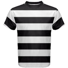 Black And White Large Stripes Goth Mime French Style Men s Cotton Tee by genx