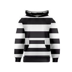 Black And White Large Stripes Goth Mime French Style Kids  Pullover Hoodie by genx