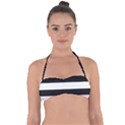 Black and White Large Stripes Goth Mime french style Halter Bandeau Bikini Top View1